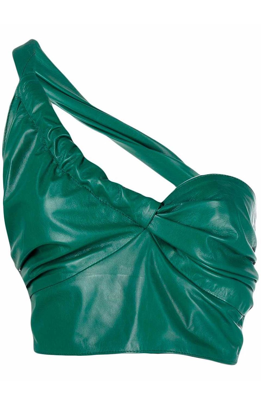 Ropa Fetiche Suances | Top De Cuero Verde Un Tirante