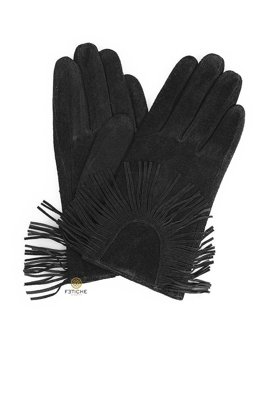 Accesorios Fetiche Suances | Guantes Ante Flecos Negro