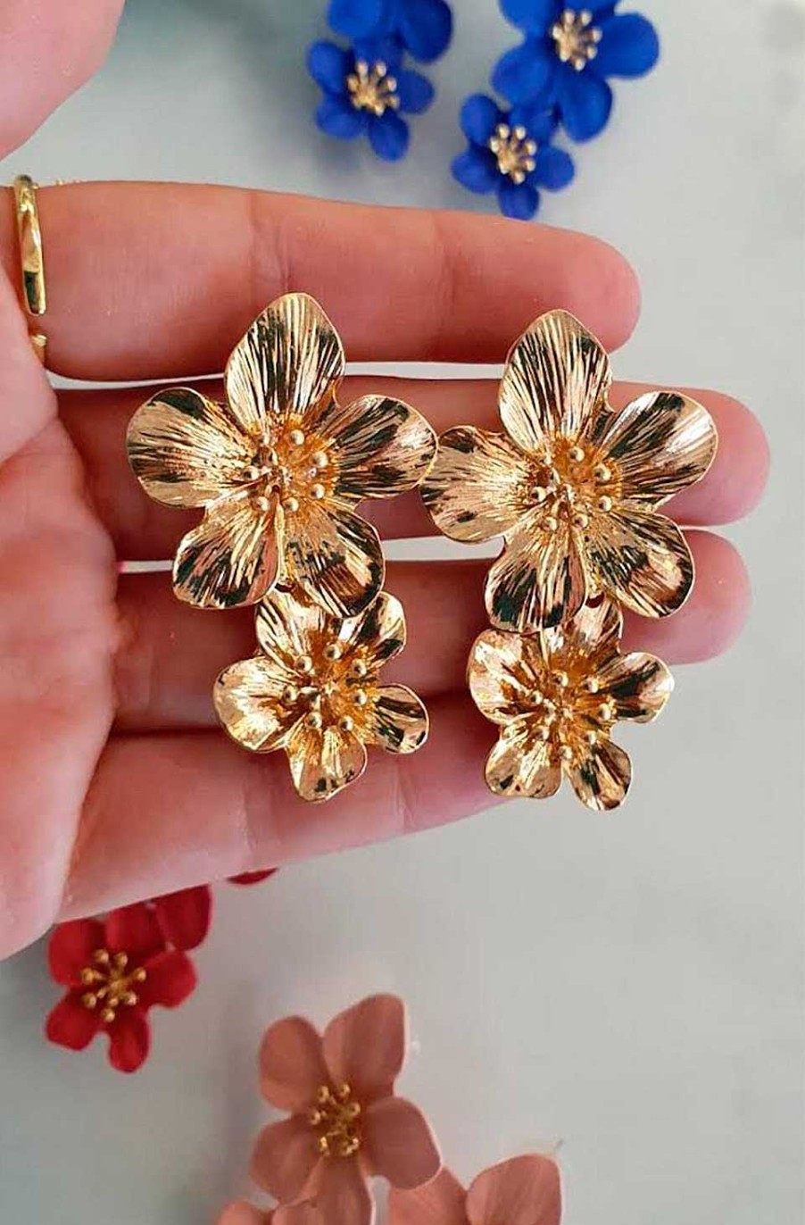 Accesorios Fetiche Suances | Pendientes Flores Gold