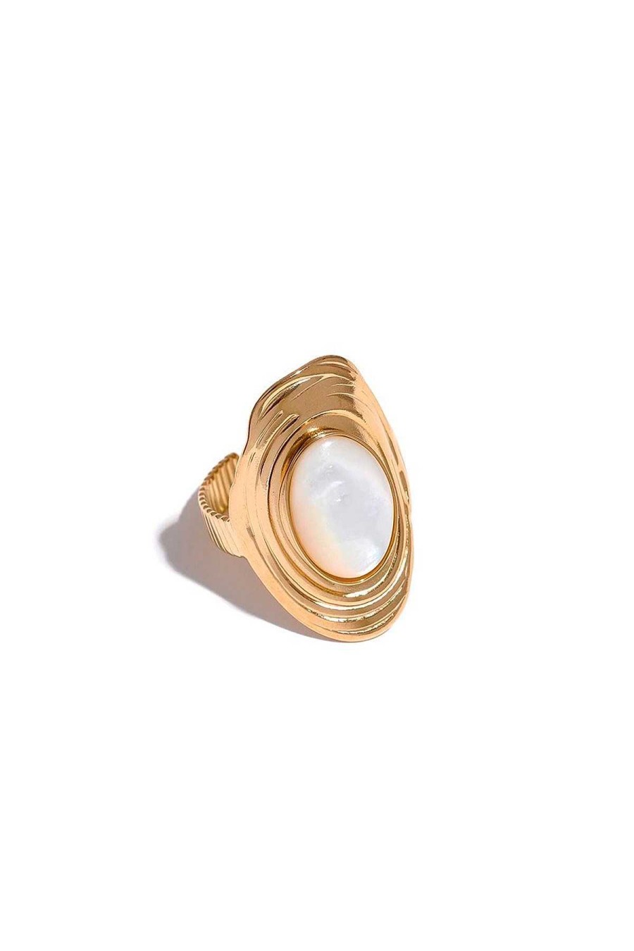 Accesorios Fetiche Suances | Anillo Dorado Piedra Marfil