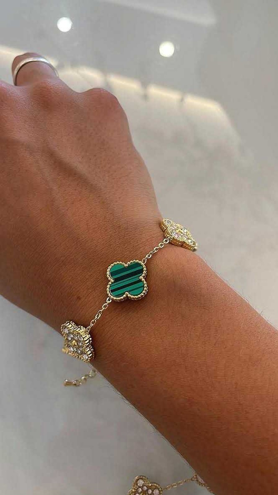 Accesorios Fetiche Suances | Pulsera Trebol Jade