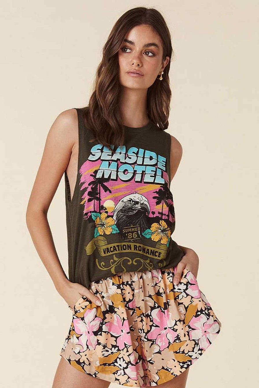 Ropa Fetiche Suances | Seaside Motel Muscle Tank-Charcoal & The Gypsy Spell & The Gypsy