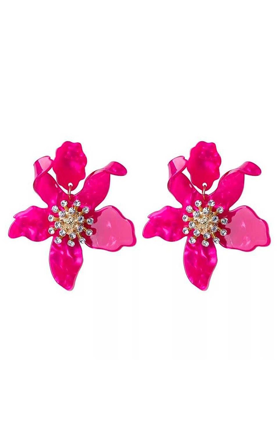 Accesorios Fetiche Suances | Pendientes De Flor Color Buganvilla