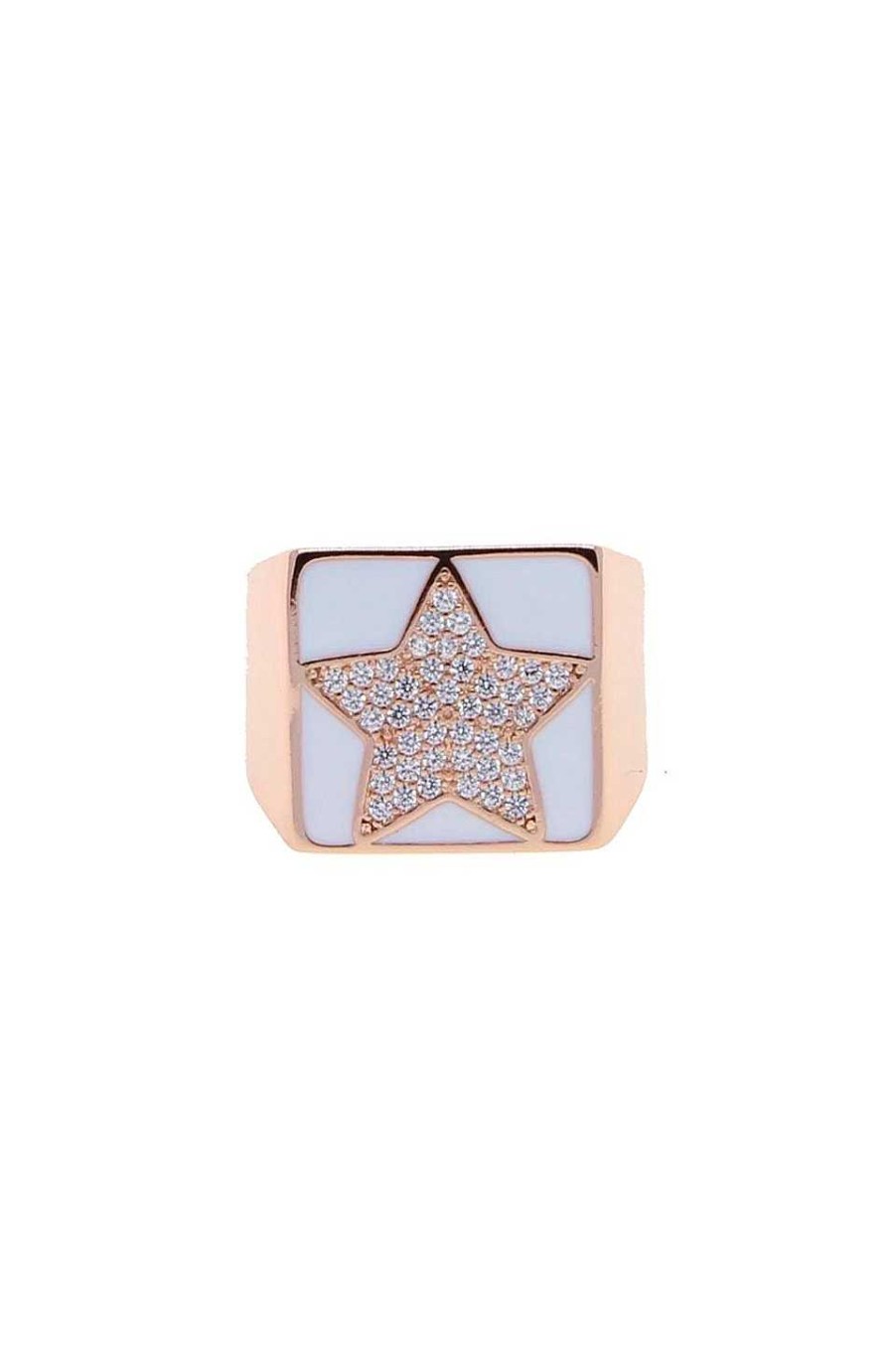 Accesorios Fetiche Suances | Anillo Esmalte Blanco Con Estrella