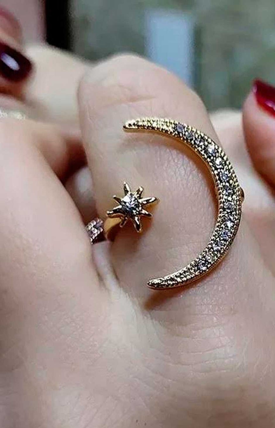 Accesorios Fetiche Suances | Anillo Luna Y Estrella Dorado