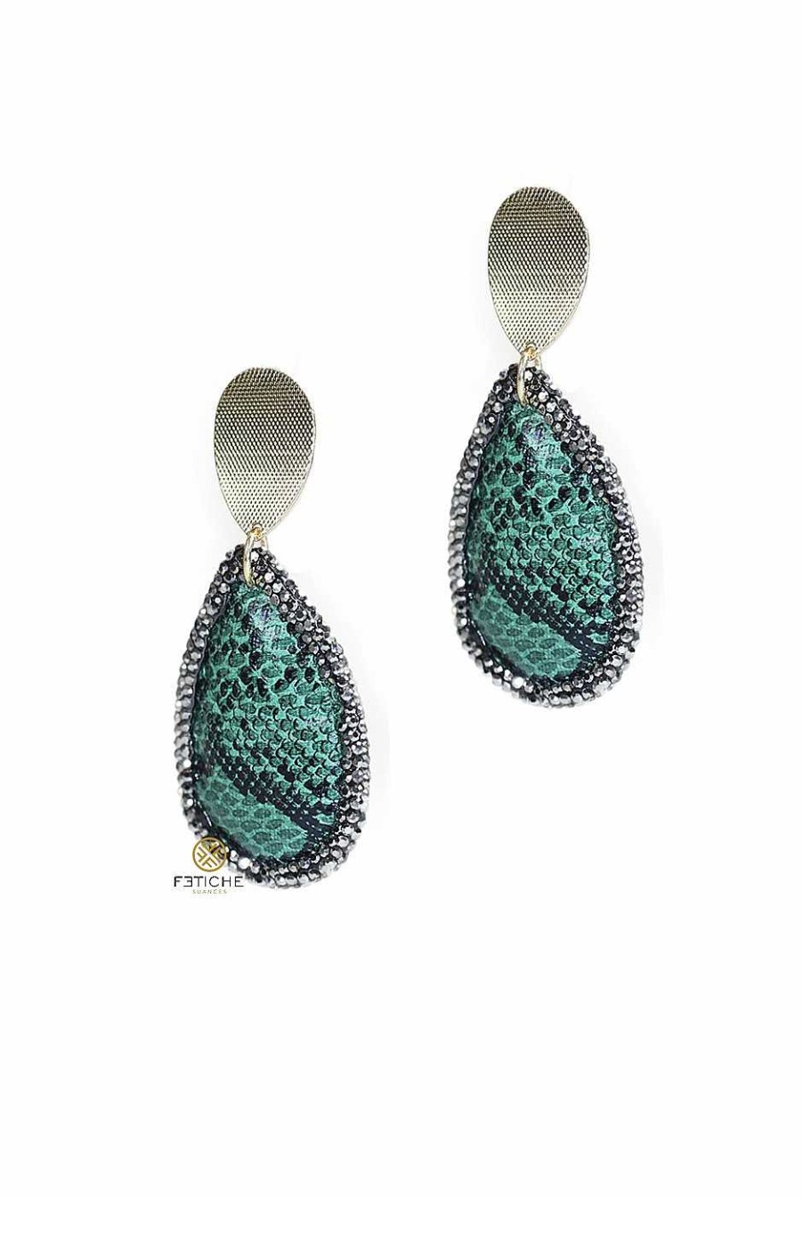 Accesorios Fetiche Suances | Pendientes Gota Snake Verde