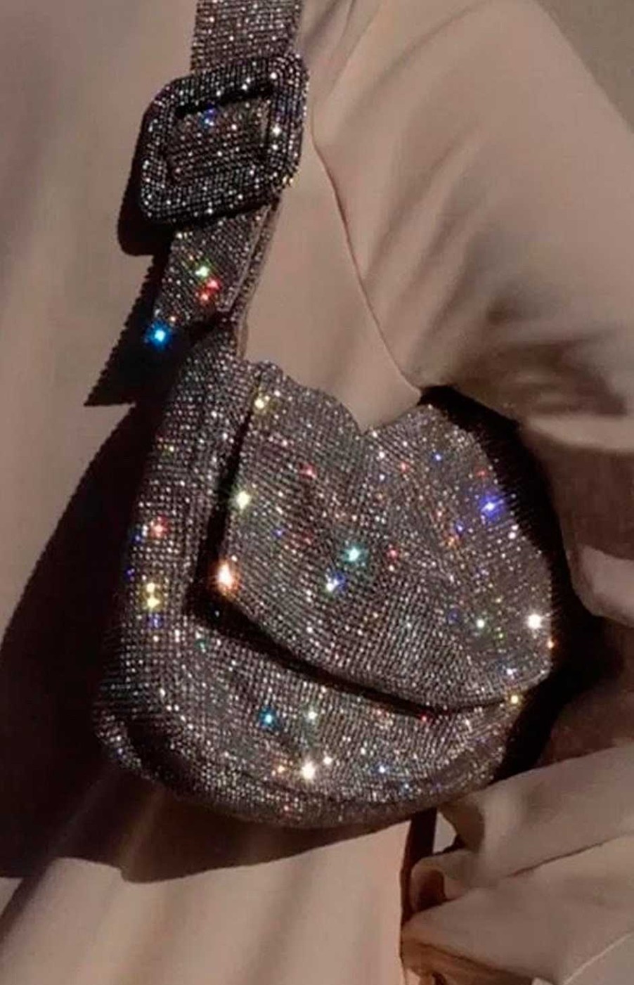 Bolsos Fetiche Suances | Bolso Cristales Plata Con Hebilla