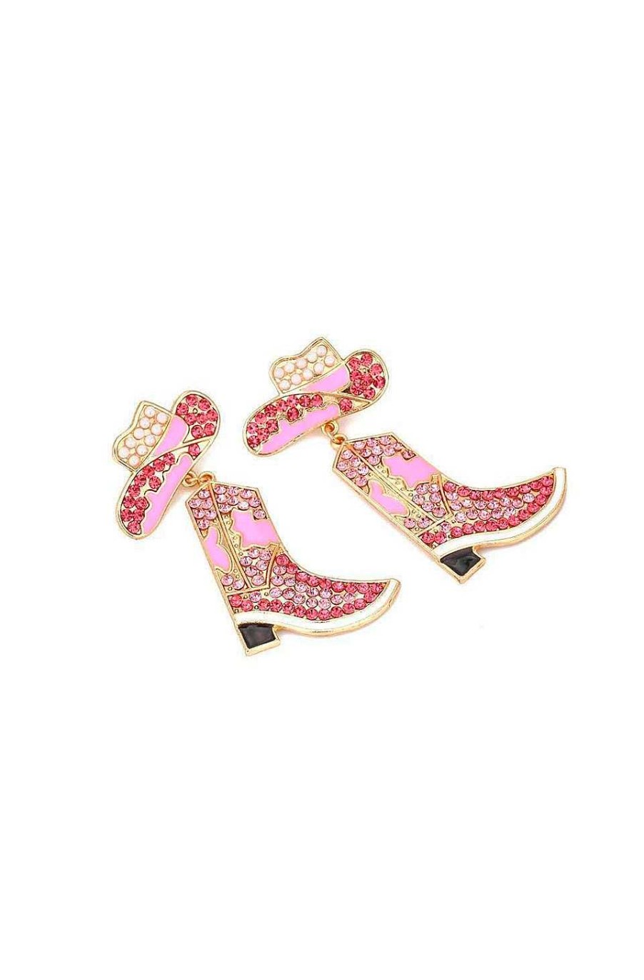 Accesorios Fetiche Suances | Pendientes Cow Boy Boots Pink