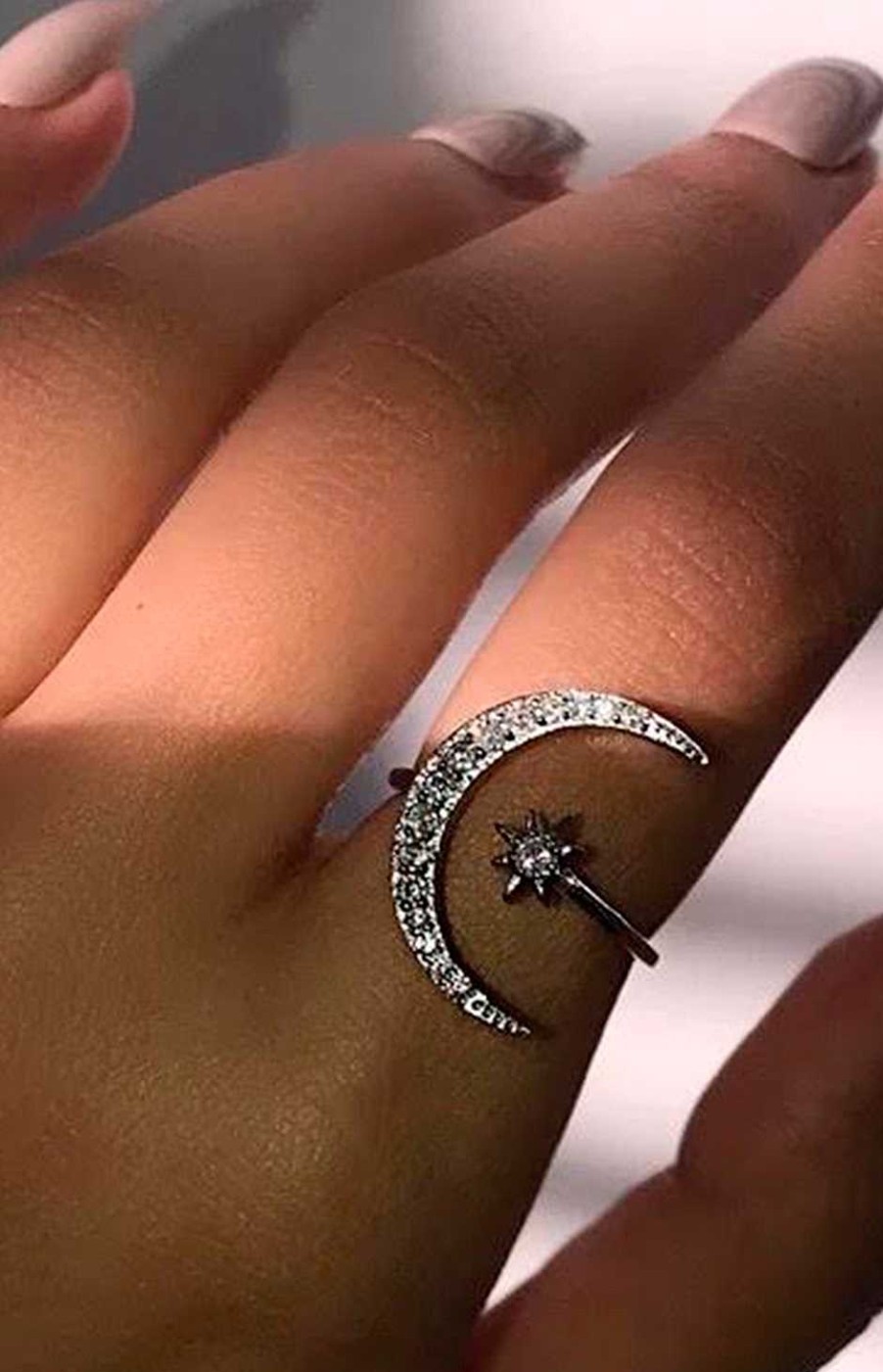 Accesorios Fetiche Suances | Anillo Luna Y Estrella Plata