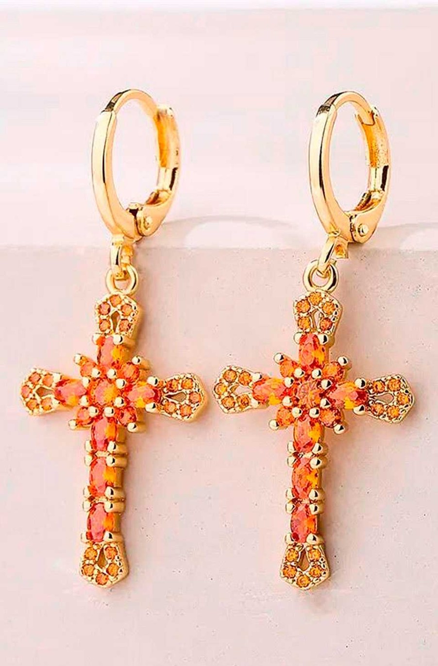 Accesorios Fetiche Suances | Pendientes De Cruz Caramel