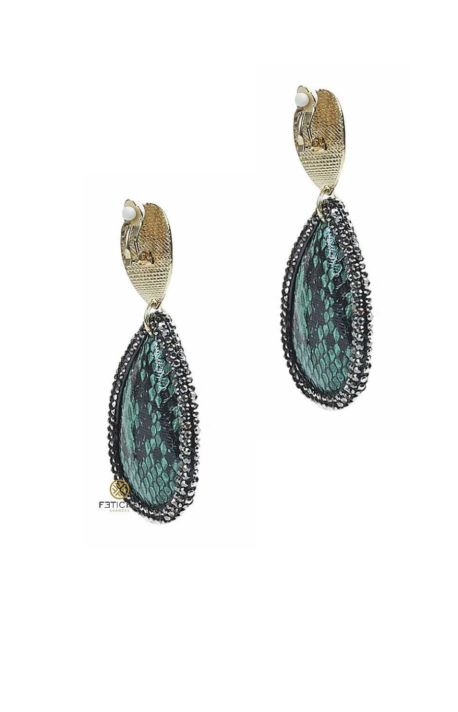 Accesorios Fetiche Suances | Pendientes Gota Snake Verde