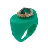 Accesorios Fetiche Suances | Anillo Coraz N Cristal Verde