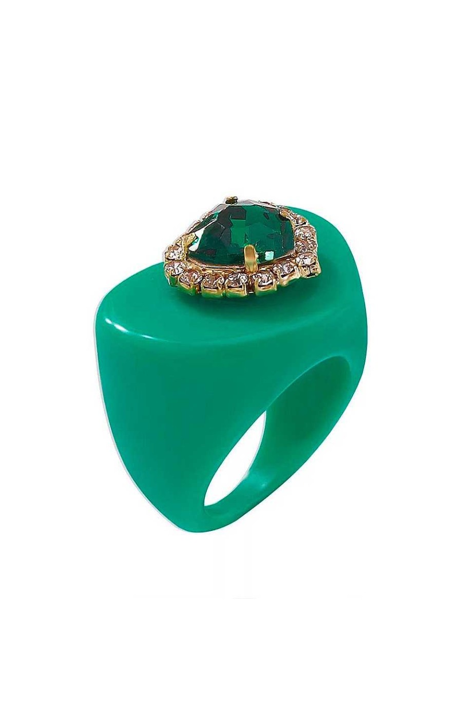 Accesorios Fetiche Suances | Anillo Coraz N Cristal Verde