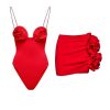 Ropa Fetiche Suances | Conjunto De Pareo Y Ba Ador Red Rose