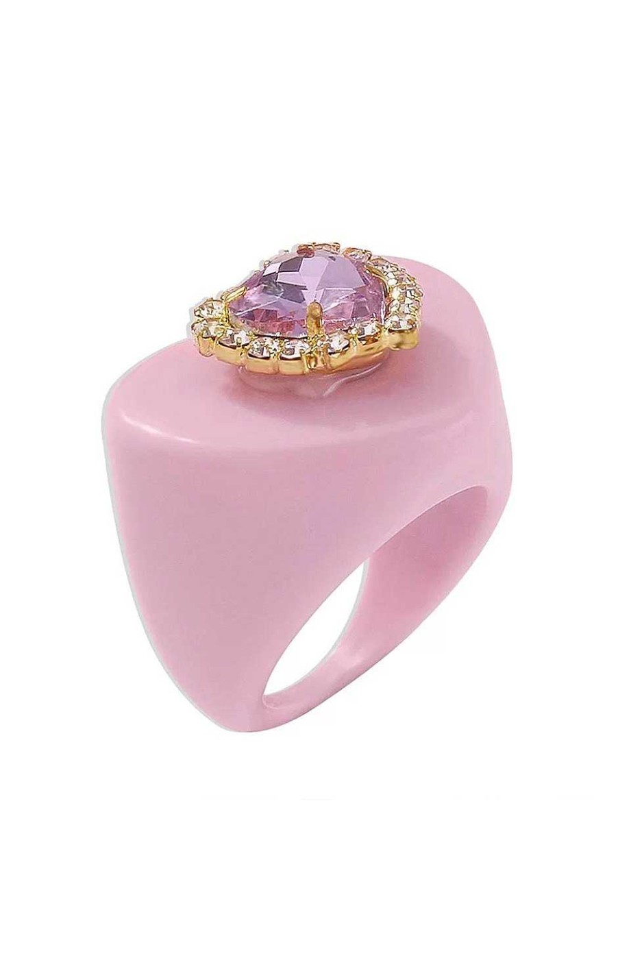 Accesorios Fetiche Suances | Anillo Coraz N Cristal Rosa