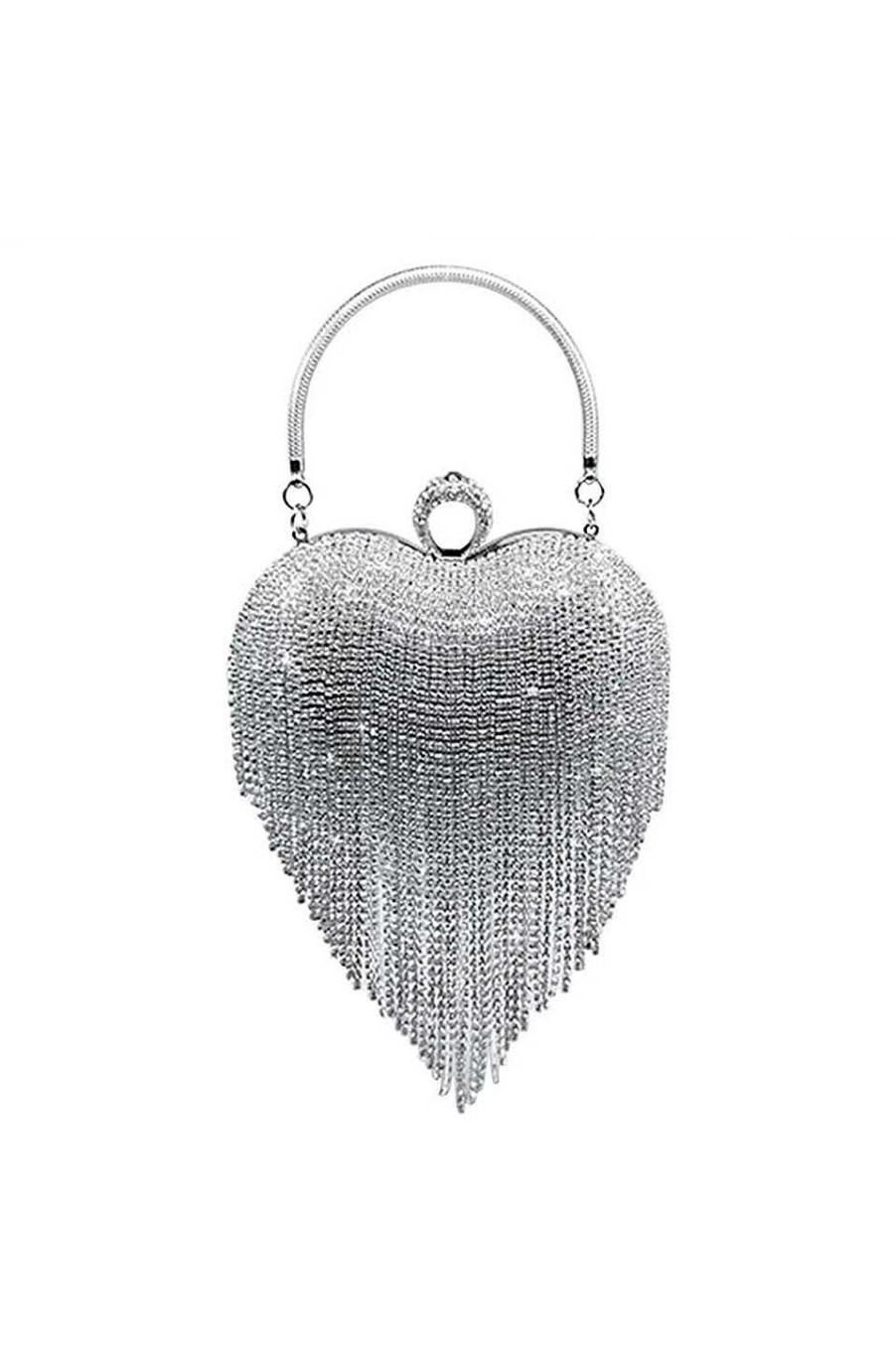 Bolsos Fetiche Suances | Bolso Coraz N De Cristales Plata