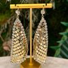 Accesorios Fetiche Suances | Pendientes Malla Met Lica Dorada Con Cristales