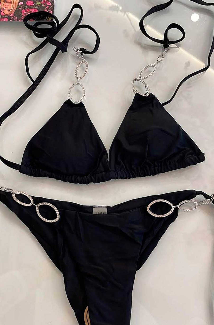 Ropa Fetiche Suances | Bikini Negro Detalles Joya