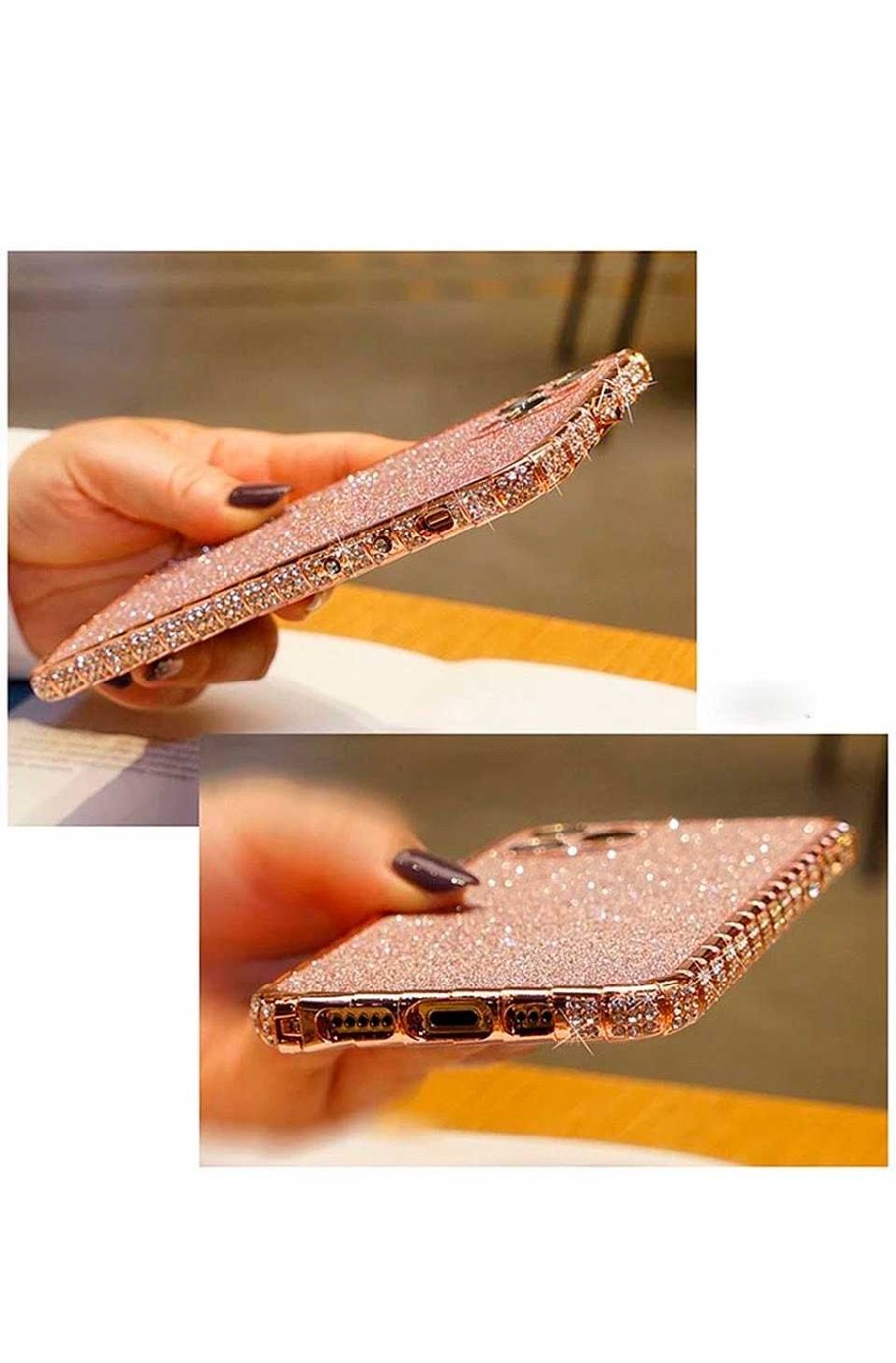 Accesorios Fetiche Suances | Carcasa Iphone 13 Max Pink Glitter