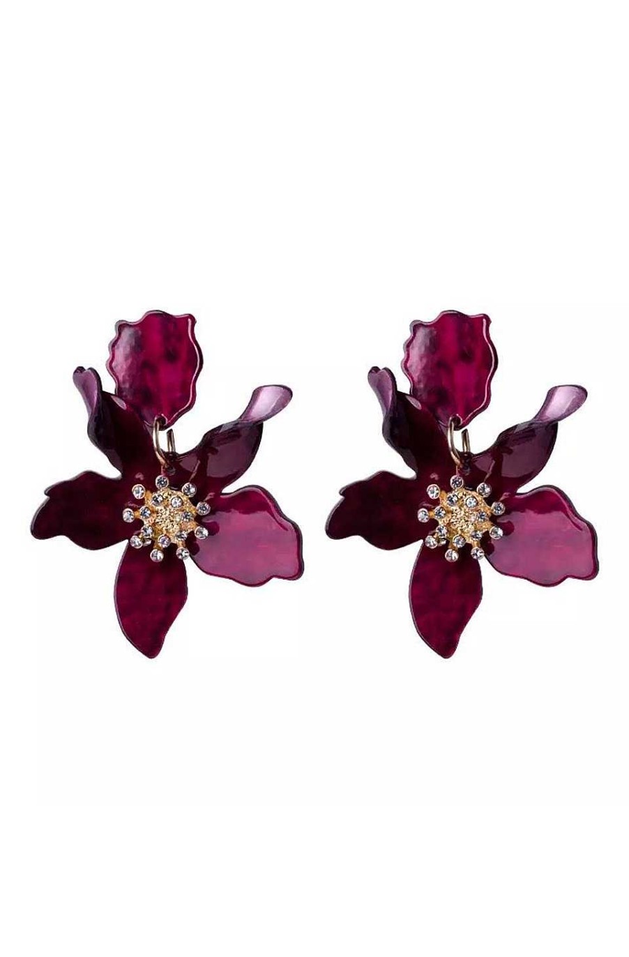 Accesorios Fetiche Suances | Pendientes Resina Flor Granate