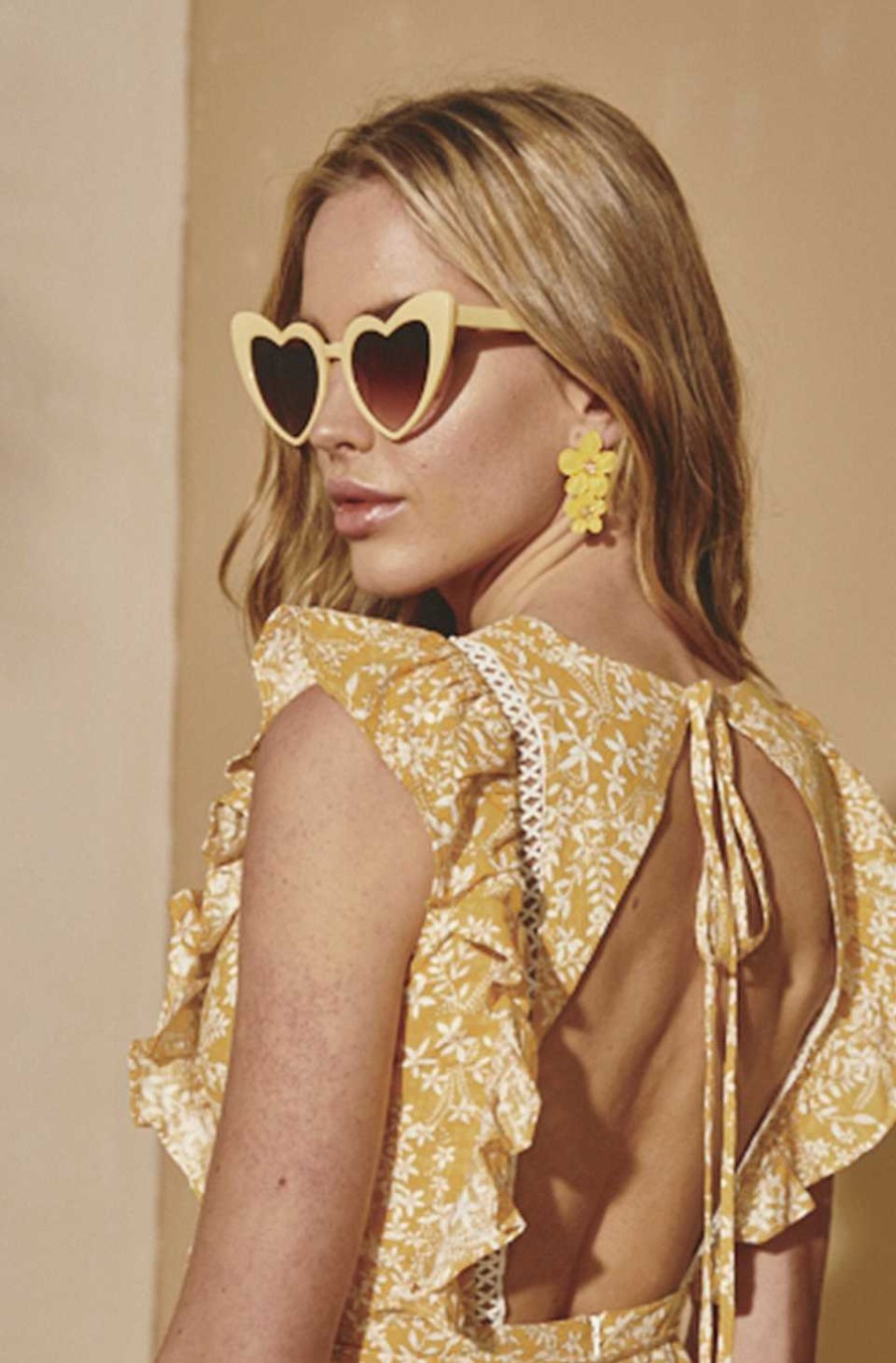 Accesorios Fetiche Suances | Gafas De Moda Coraz N Amarillo Pastel