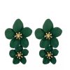 Accesorios Fetiche Suances | Pendientes Flores Verde Oscuro