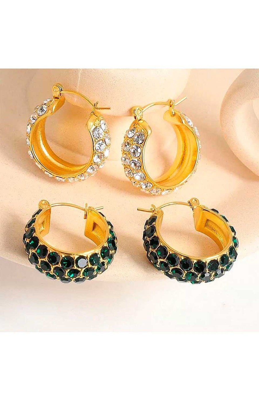 Accesorios Fetiche Suances | Pendientes De Aro Verde Intenso