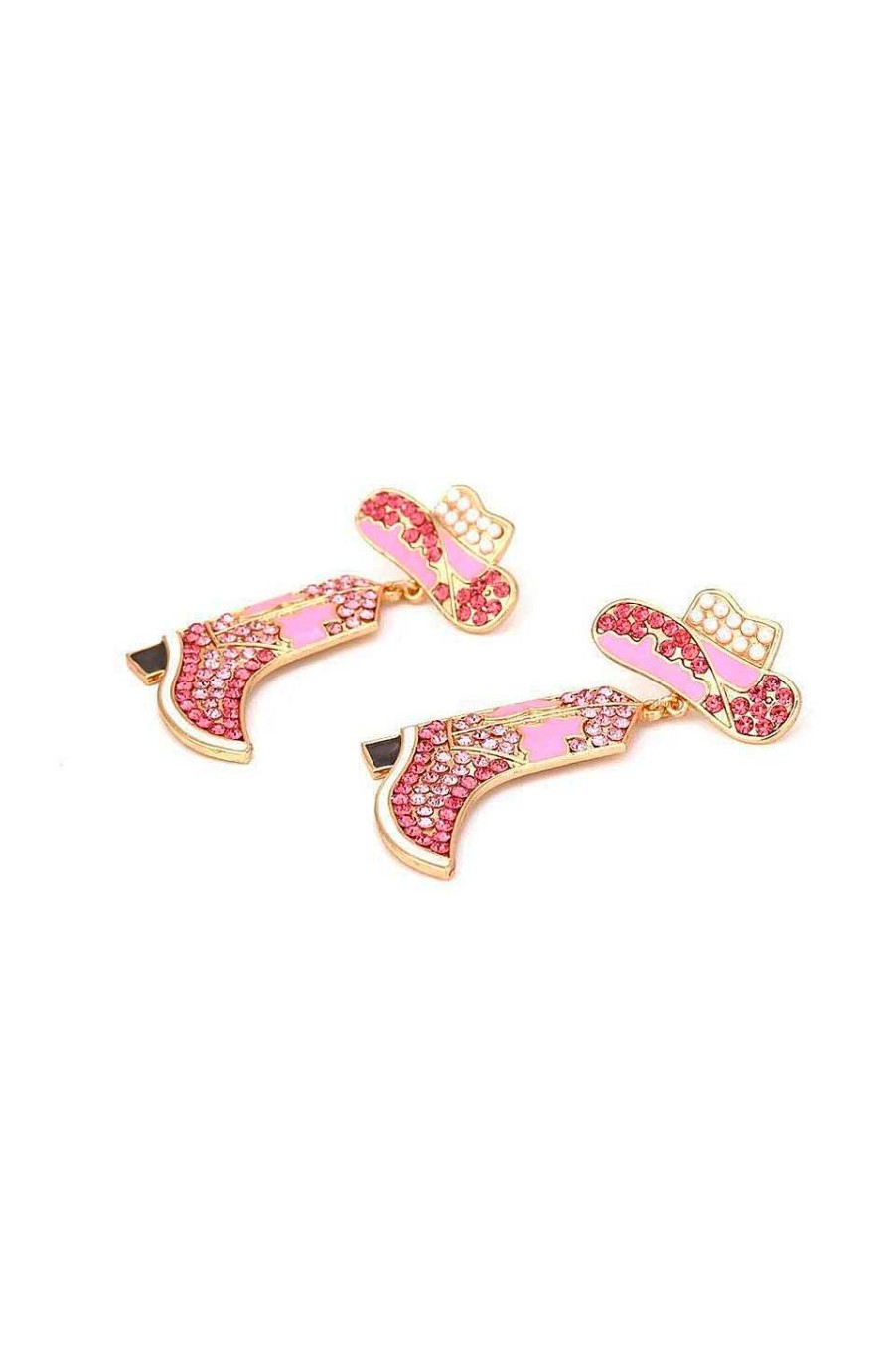 Accesorios Fetiche Suances | Pendientes Cow Boy Boots Pink