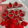 Accesorios Fetiche Suances | Pendientes Sevilla Flores Rojo Vivo