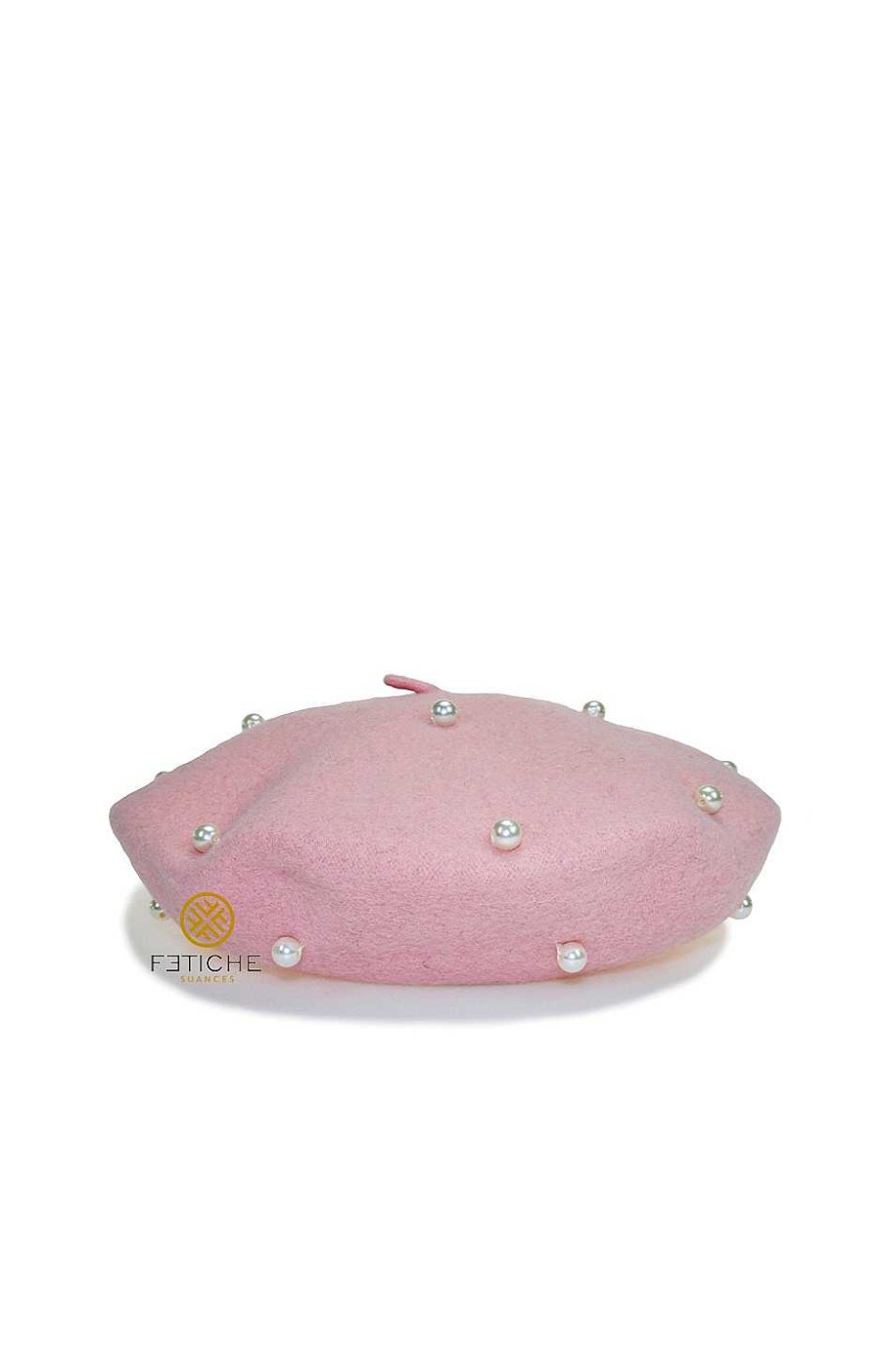 Accesorios Fetiche Suances | Boina Rosa Pastel Perlas