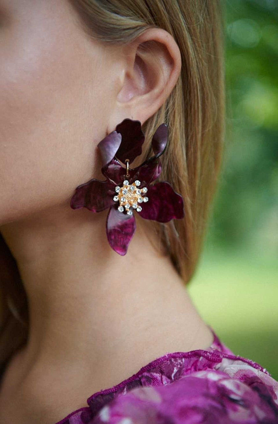 Accesorios Fetiche Suances | Pendientes Resina Flor Granate