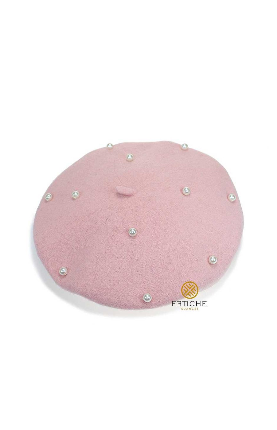 Accesorios Fetiche Suances | Boina Rosa Pastel Perlas