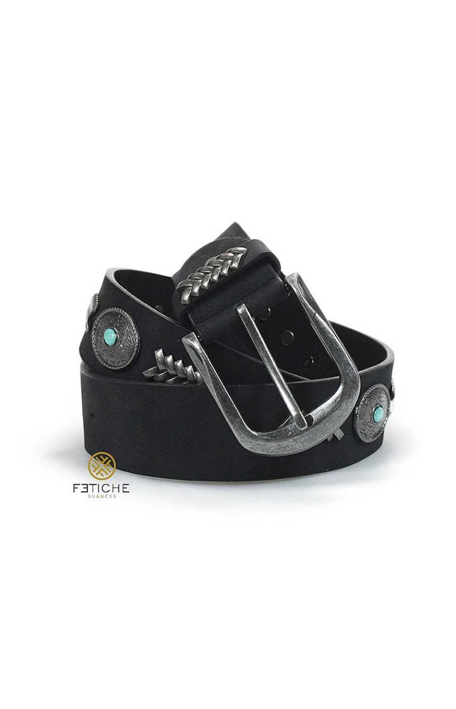 Accesorios Fetiche Suances | Cintur N Negro Estilo Cowboy