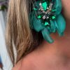 Accesorios Fetiche Suances | Pendientes Flor Petalos Verde