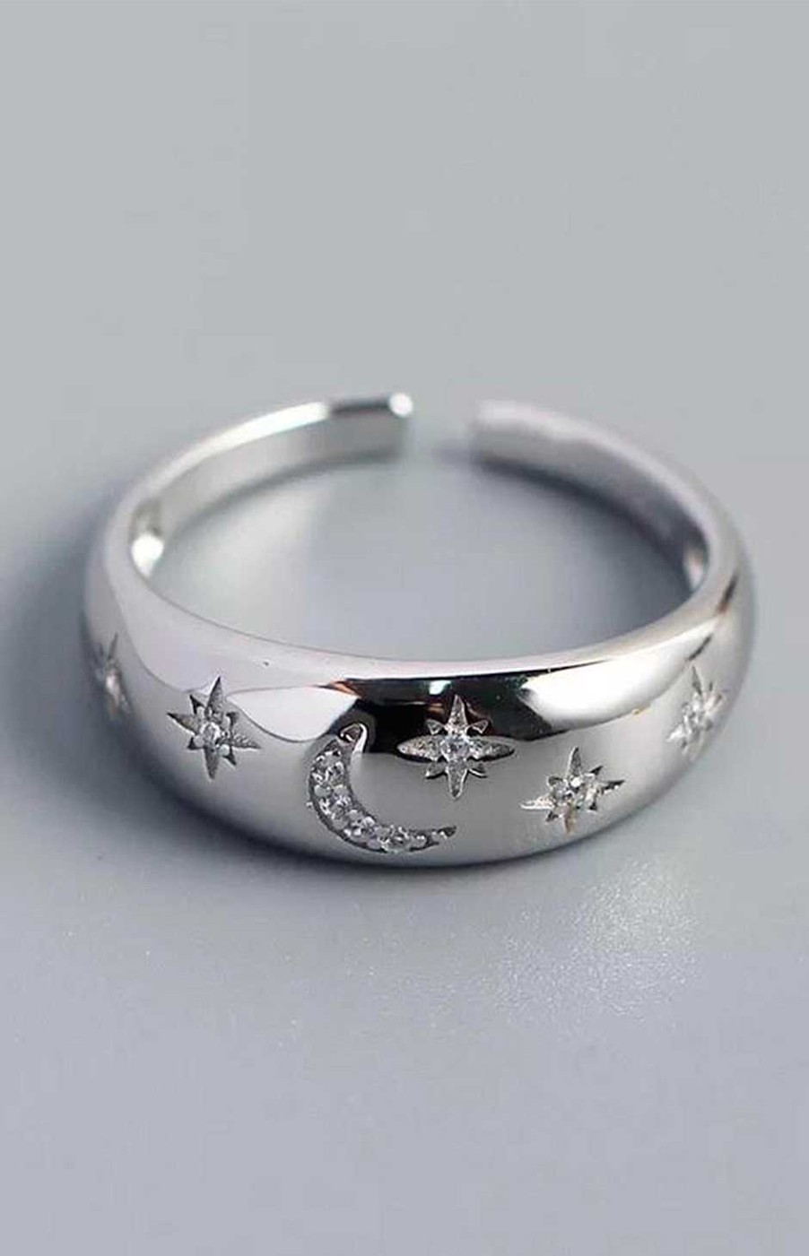 Accesorios Fetiche Suances | Anillo De Plata Luna Y Estrellas