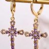 Accesorios Fetiche Suances | Pendientes De Cruz Amatista