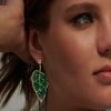 Accesorios Fetiche Suances | Pendientes Hoja Verde Circonitas