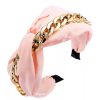 Accesorios Fetiche Suances | Diadema Turbante Rosa Pastel Con Cadena