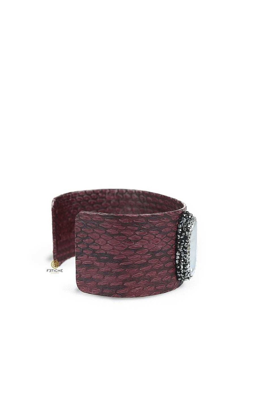 Accesorios Fetiche Suances | Snake Leather Bracelet Burgundy