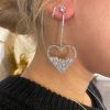 Accesorios Fetiche Suances | Pendientes Corazones Tira De Cristales