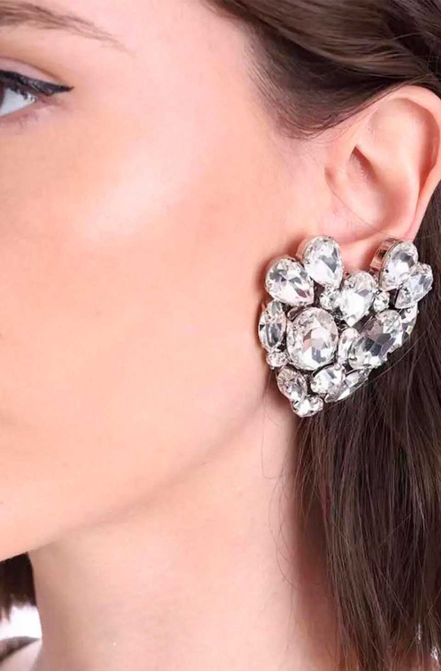 Accesorios Fetiche Suances | Pendientes Coraz N Cristales Plata