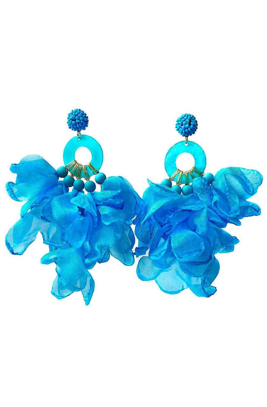 Accesorios Fetiche Suances | Pendientes Petalos Maxi Turquesa