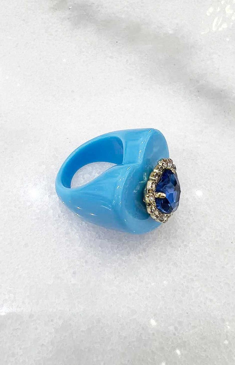 Accesorios Fetiche Suances | Anillo Coraz N Cristal Azul