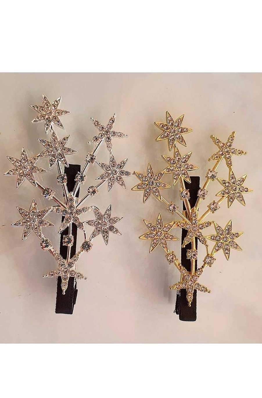 Accesorios Fetiche Suances | Horquillas Estrellas Cristales Gold