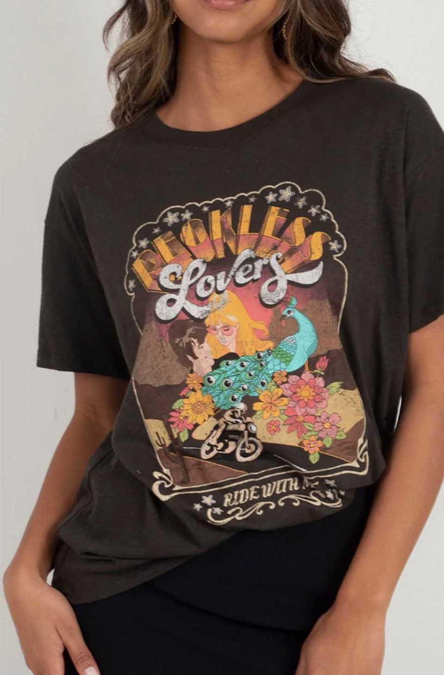 Ropa Fetiche Suances | Camiseta Keckless Lovers Biker Tee-Charcoal & The Gypsy Spell & The Gypsy