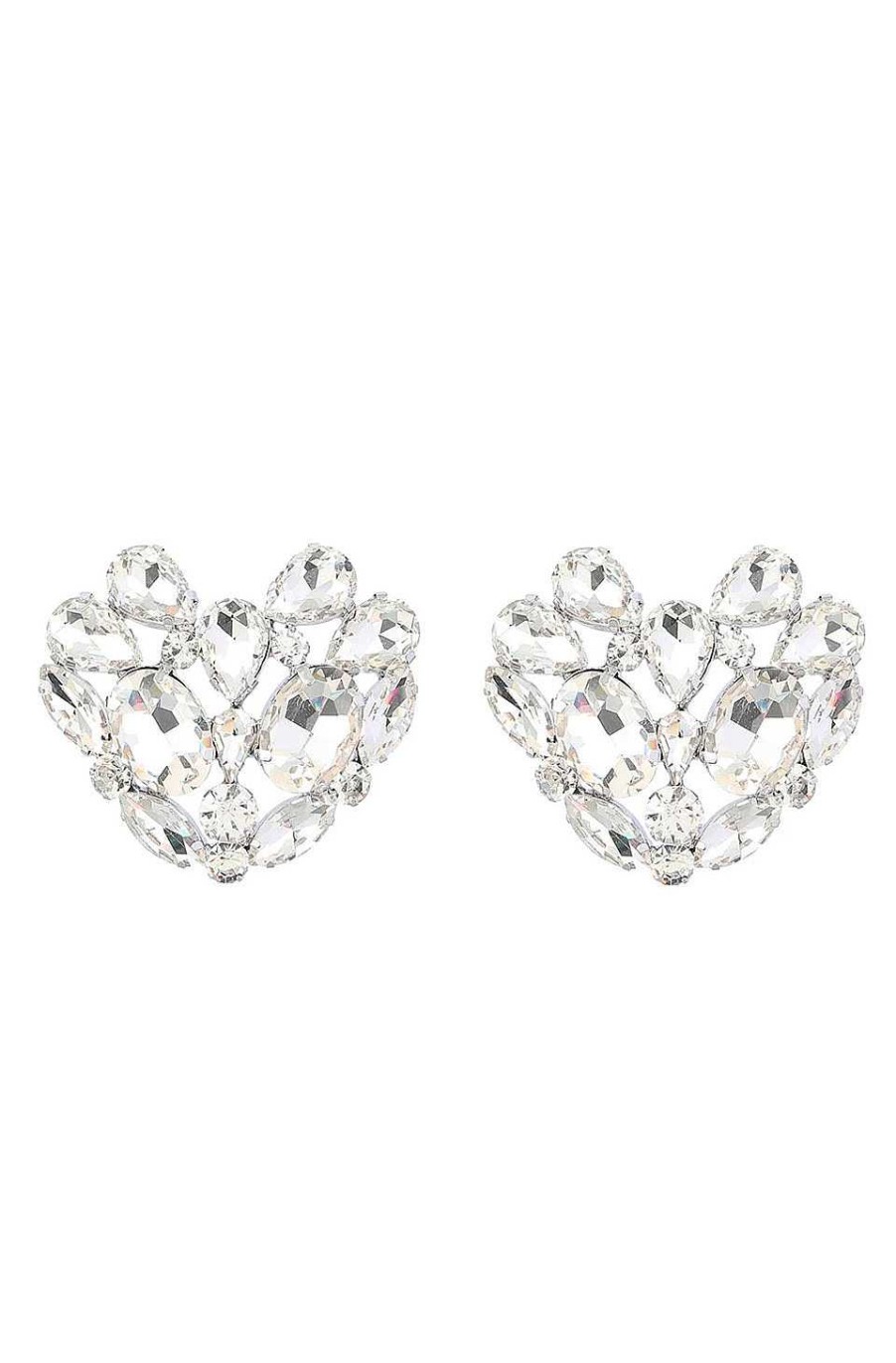 Accesorios Fetiche Suances | Pendientes Coraz N Cristales Plata