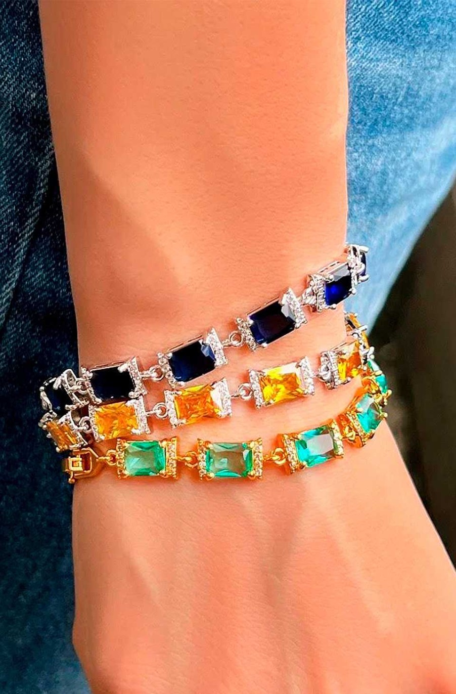 Accesorios Fetiche Suances | Pulsera Circonitas Baguette Citrino