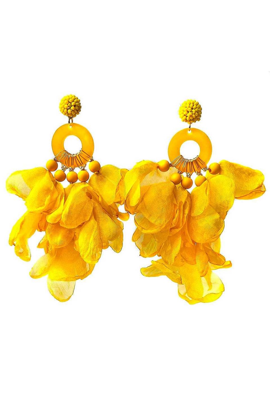 Accesorios Fetiche Suances | Pendientes Maxi Petalos Amarillo