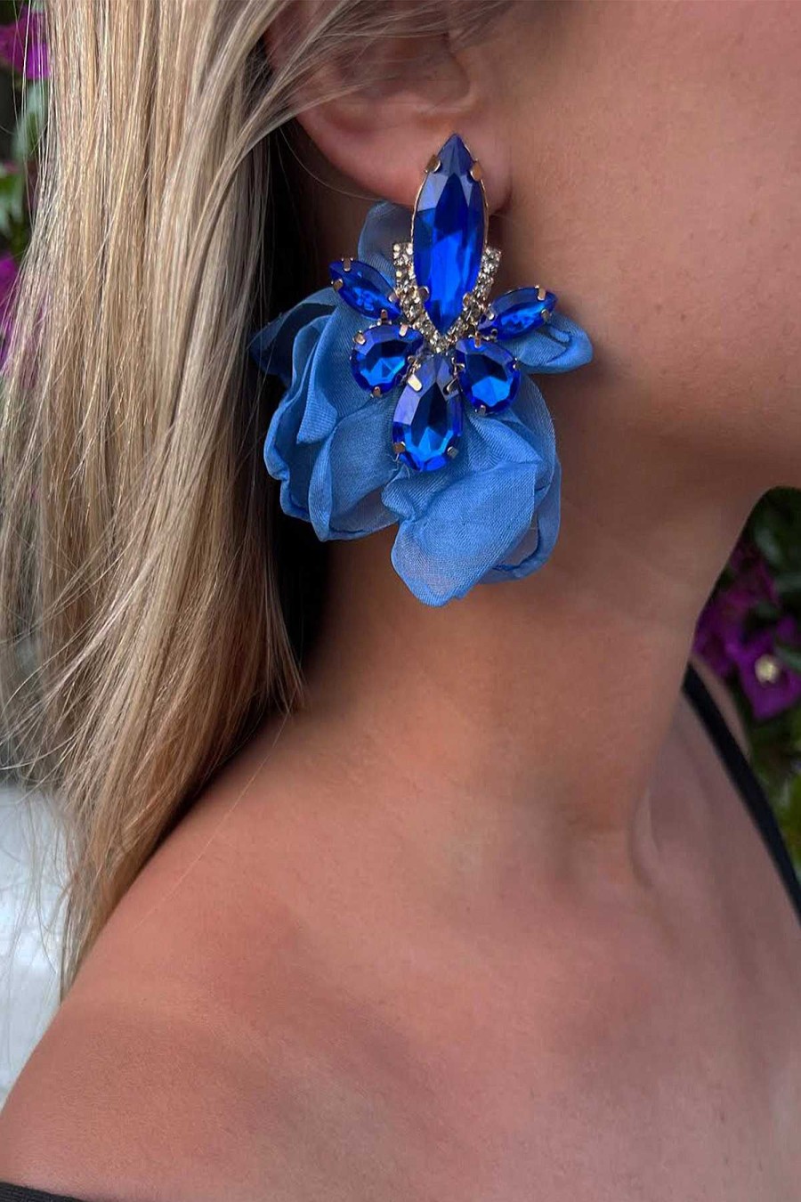 Accesorios Fetiche Suances | Pendientes Petalos Flor Azul