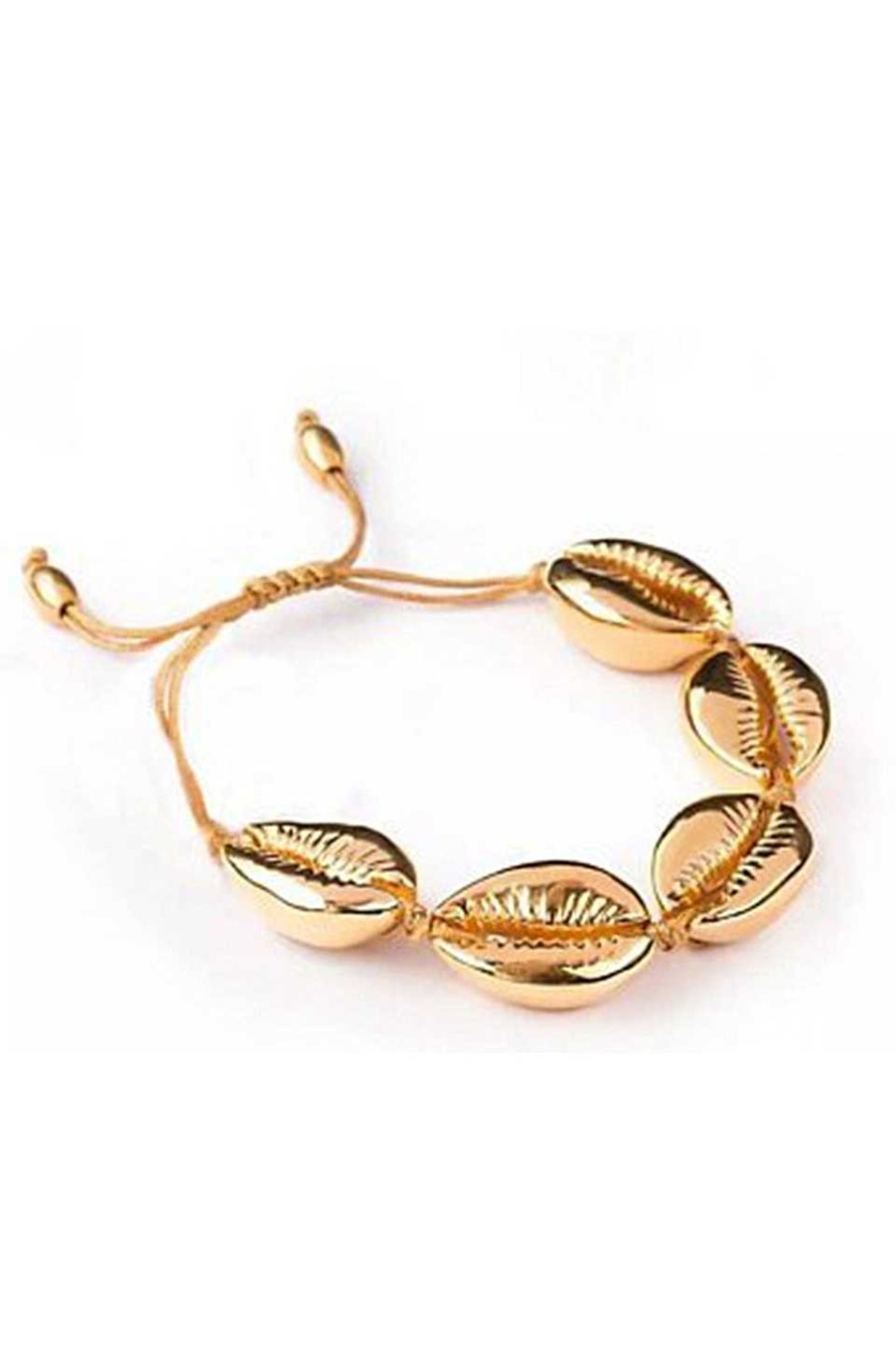 Accesorios Fetiche Suances | Pulsera O Tobillera Cowrie Dorada 24K